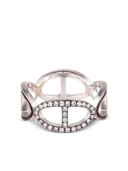  Sylva & Cie Diamond Buckle Ring - Silver 