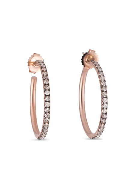  Sylva & Cie Diamond Hoop Earrings - Pink 