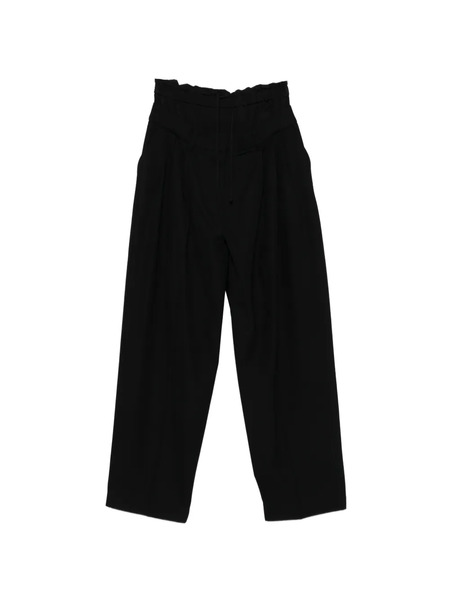  System Belt-loop Drawstring Trousers - Black 