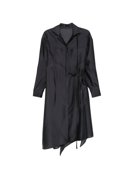  System Tie-detail Midi Shirt Dress - Green 
