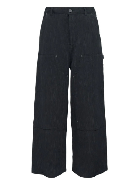  Taakk Crepe-texture Trousers - Black 