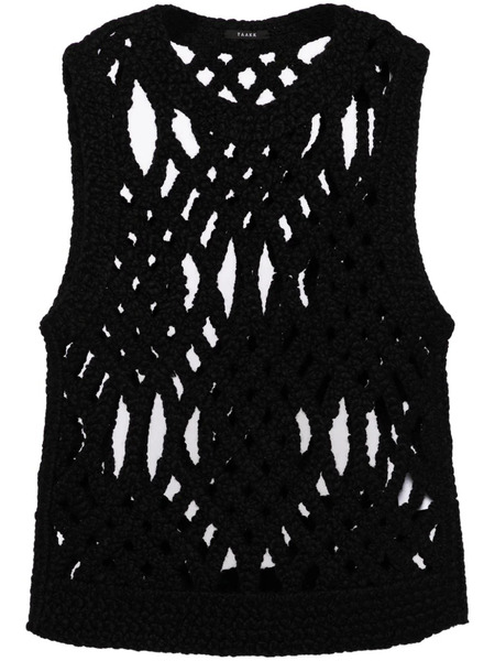  Taakk Open-knitted Vest - Black 