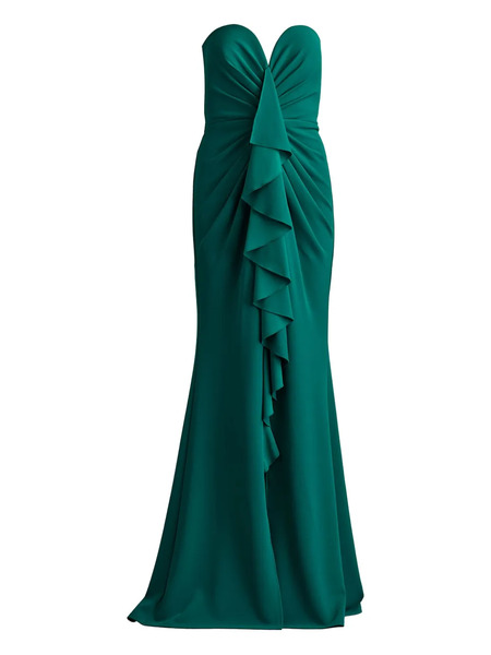  Tadashi Shoji Ruffled Strapless Gown - Green 