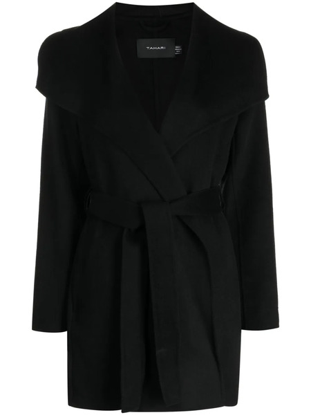  Tahari Wrap-design Belted Coat - Black 