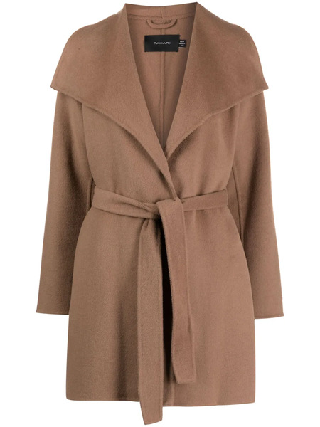  Tahari Wrap-design Belted Coat - Brown 