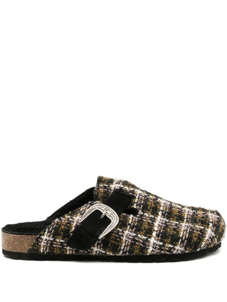  Taji X Faliero Sarti Tweed Mules - Green 