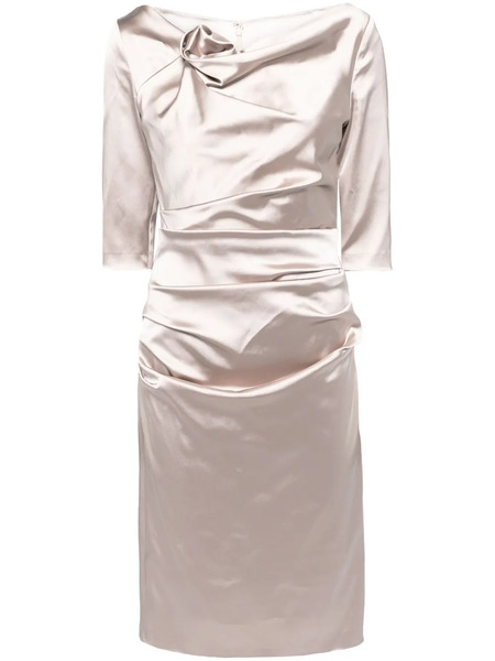  Talbot Runhof Draped Detailing Dress - Neutrals 