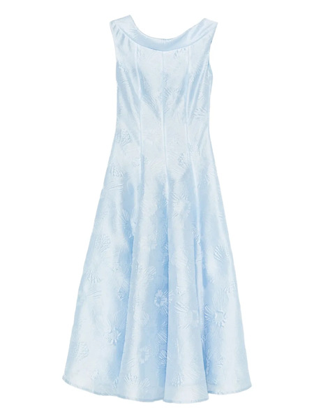  Talbot Runhof Floral-embroidered Dress - Blue 