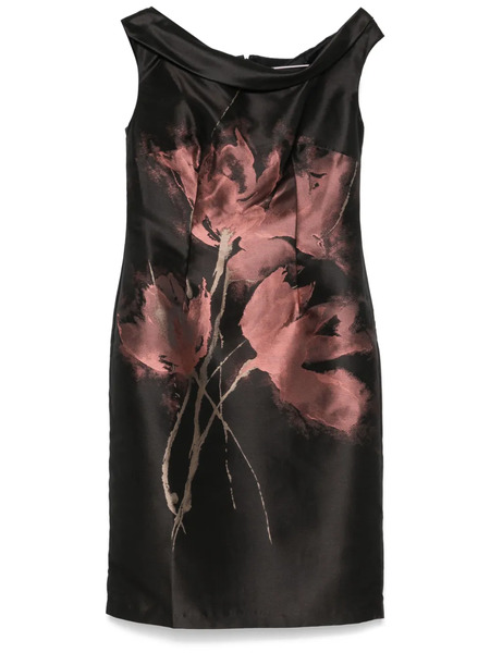  Talbot Runhof Floral-jacquard Midi Dress - Black 