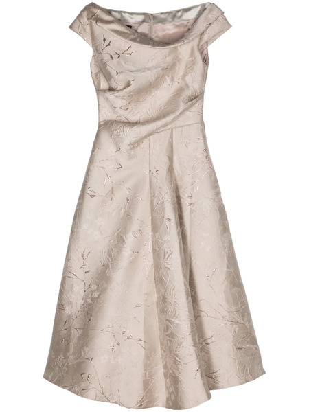  Talbot Runhof Kobold2 Flared Midi Dress - Neutrals 