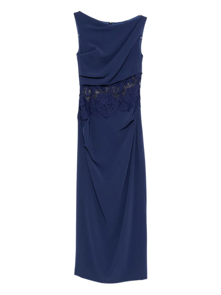  Talbot Runhof Lace-panel Dress - Blue 