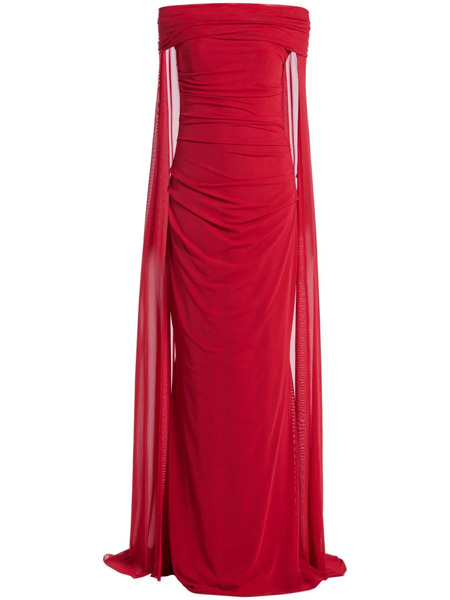  Talbot Runhof Off-shoulder Gown - Red 