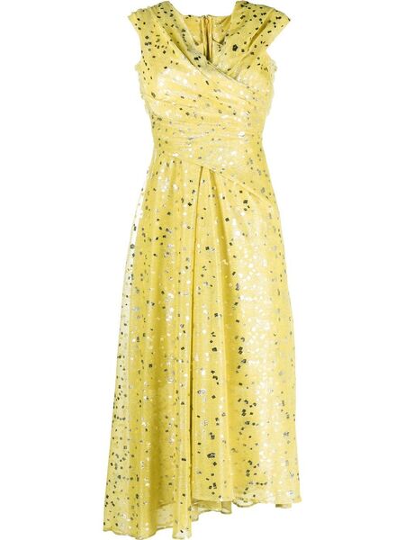  Talbot Runhof Off-shoulder Midi Dress - Yellow 