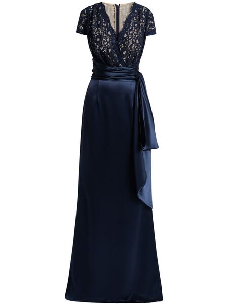  Talbot Runhof V-neck Gown - Blue 