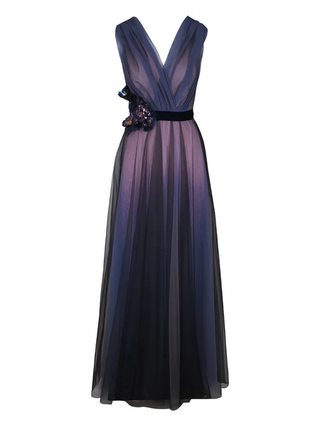  Talbot Runhof V-neck Maxi Dress - Black 