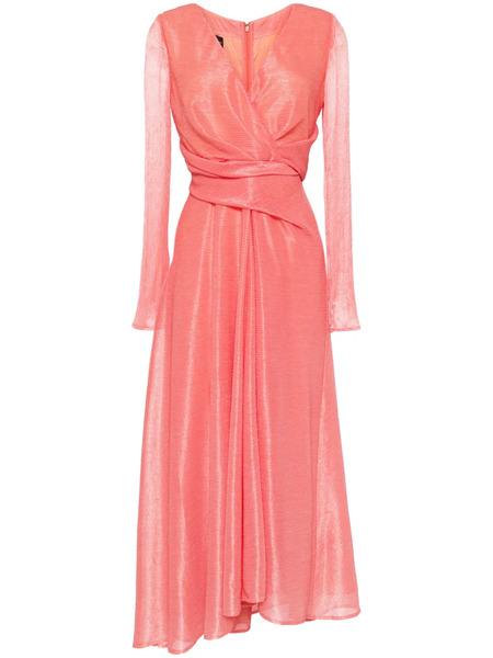  Talbot Runhof Wrap-design Midi Dress - Pink 