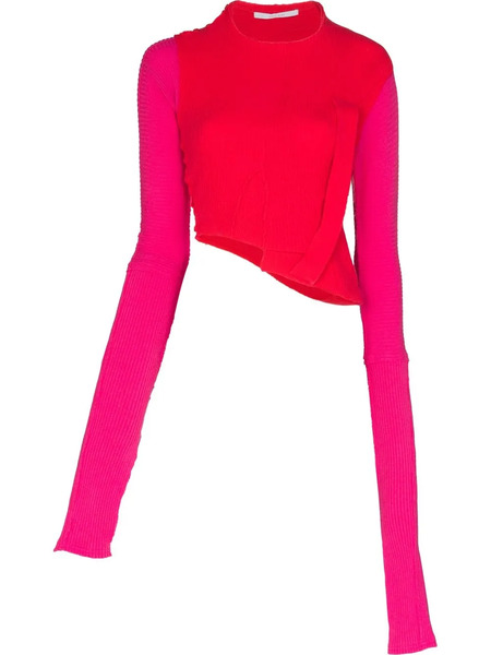  Talia Byre Asymmetric Ribbed-knit Jumper - Pink 