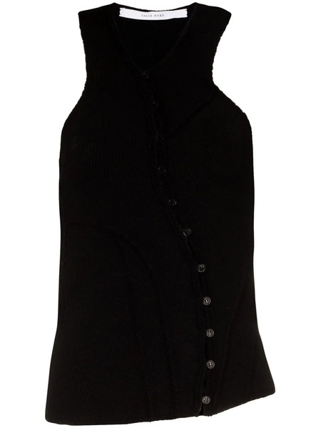  Talia Byre Button-up Asymmetric Vest - Black 