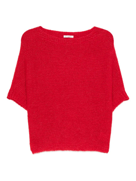  Talking Walls Short-sleeve Knitted Top - Red 