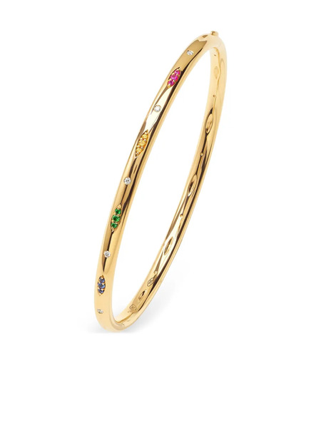  Tamara Comolli 18k Yellow Gold Gypsy Candy Pave Sapphire And Tsavorite Bangle 