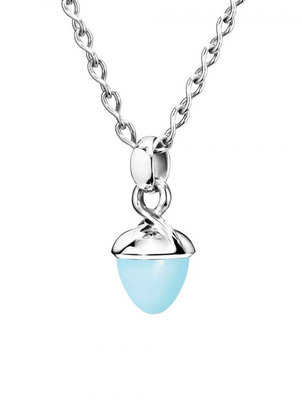  Tamara Comolli 18kt White Gold Aqua Chalcedony Flamenco Pendant 