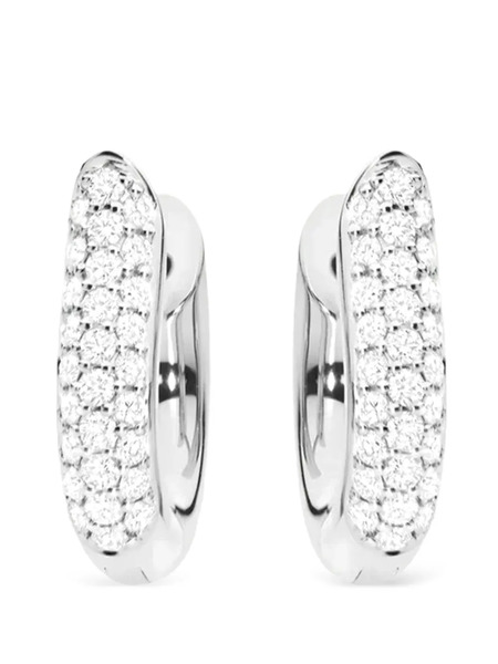  Tamara Comolli Medium 18k White Gold Diamond Drop Hoops - Silver 