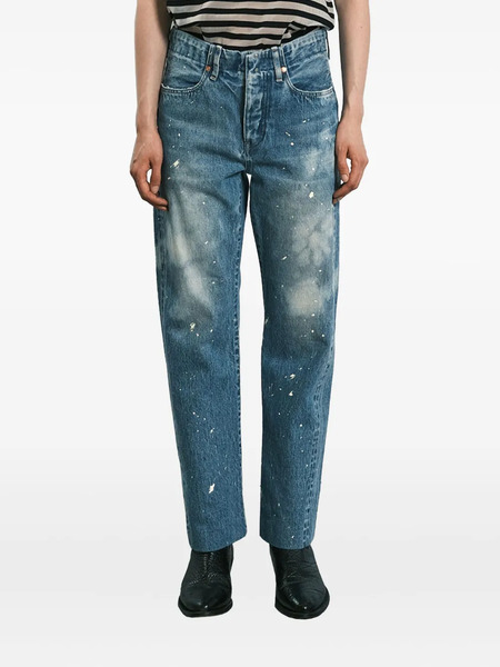  Tanaka Paint-splatter Five-pocket Jeans - Blue 