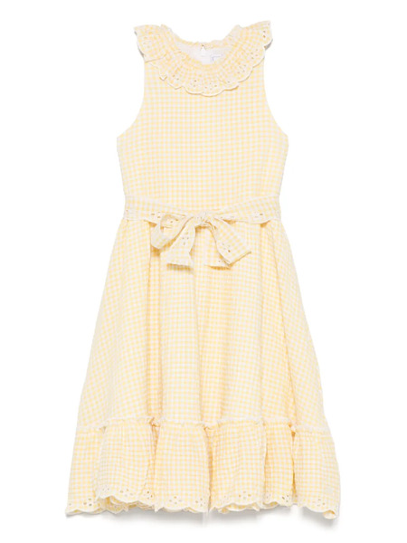  Tartine Et Chocolat Gingham-check Dress - Yellow 
