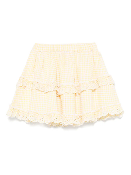  Tartine Et Chocolat Gingham-pattern Skirt - Yellow 
