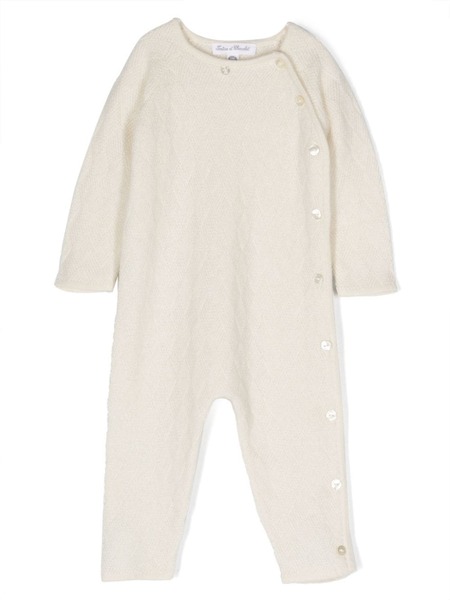  Tartine Et Chocolat Knitted Cashmere Romper - Neutrals 
