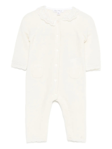  Tartine Et Chocolat Lace-collar Romper - Neutrals 