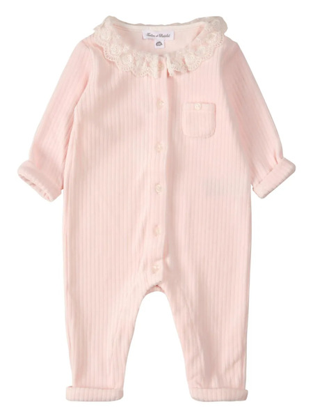  Tartine Et Chocolat Lace-collar Romper - Pink 