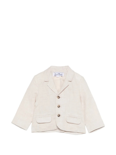  Tartine Et Chocolat Linen Button Blazer - Neutrals 