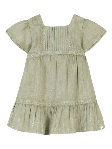  Tartine Et Chocolat Linen Dress - Green 