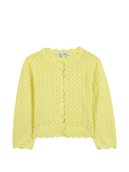  Tartine Et Chocolat Perforated Cardigan - Yellow 