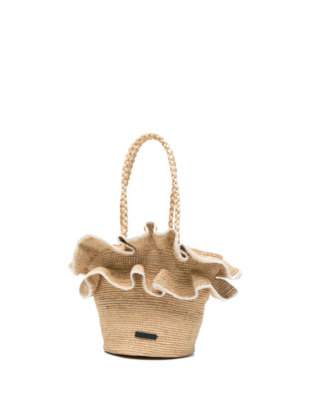  Tartine Et Chocolat Ruffled Handle Bag - Neutrals 