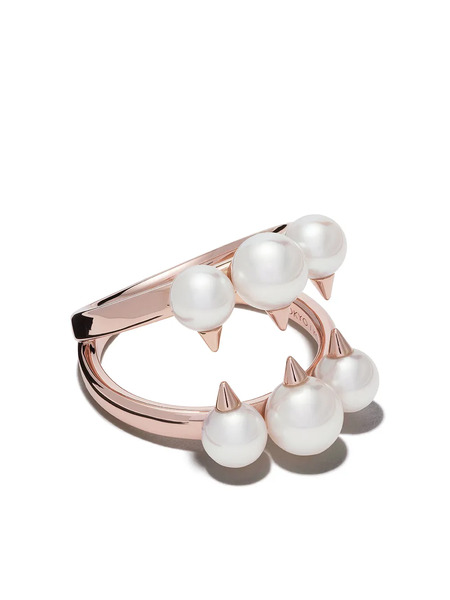  Tasaki 18kt Rose Gold Collection Line Danger Signature Ring - Pink 