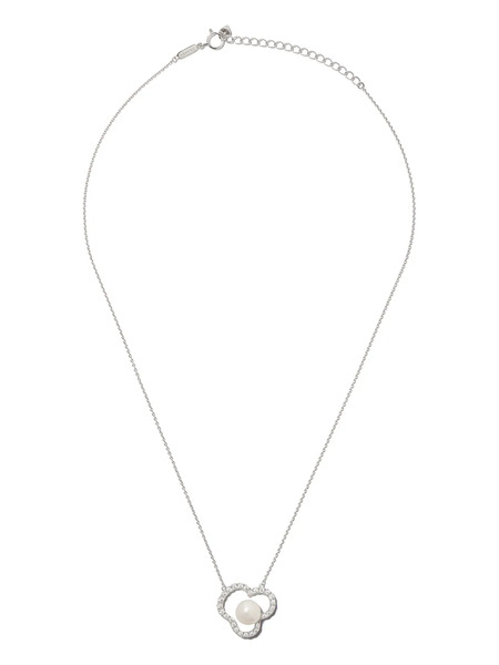  Tasaki 18kt White Gold Collection Line Chants Diamond And Akoya Pearl Pendant - Silver 