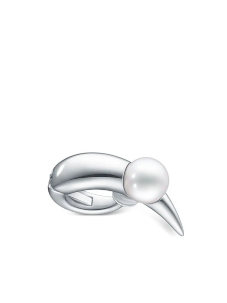  Tasaki 18kt White Gold Collection Line Danger Horn Plus Ear Cuff - Silver 