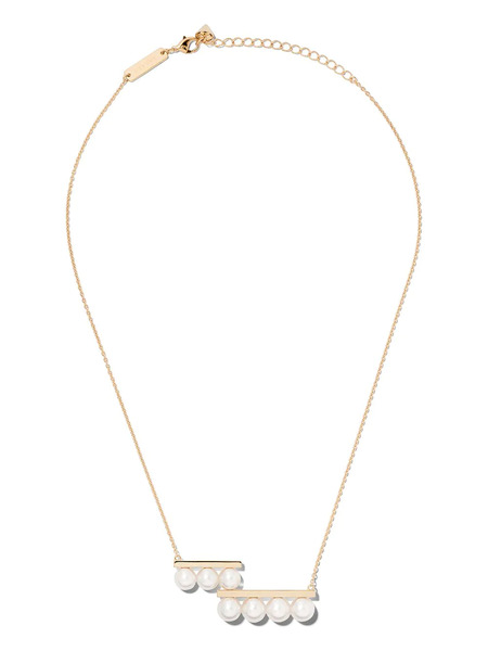  Tasaki 18kt Yellow Gold Collection Line Balance Step Pearl Pendant 