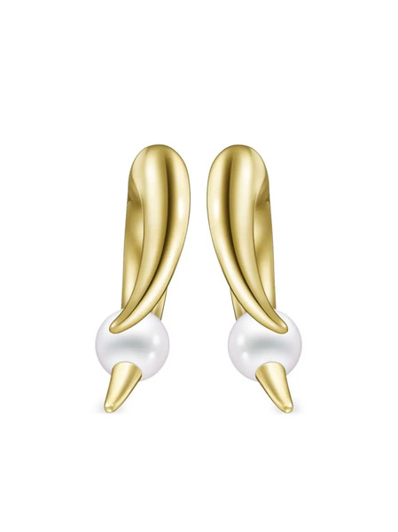  Tasaki 18kt Yellow Gold Collection Line Danger Horn Plus Earrings 