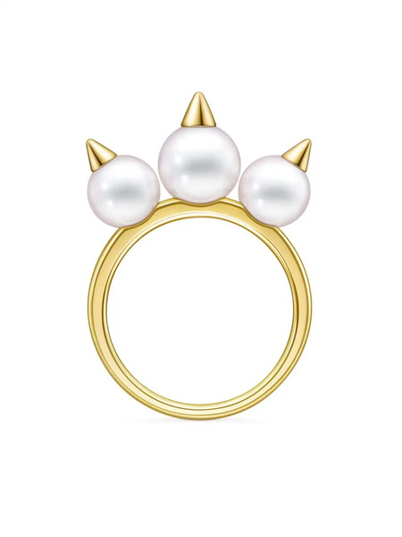  Tasaki 18kt Yellow Gold Collection Line Danger Neo Pearl Ring 