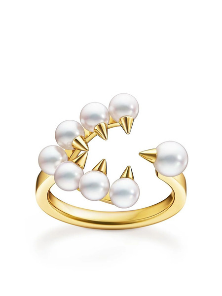  Tasaki 18kt Yellow Gold Collection Line Danger Trap Ring 