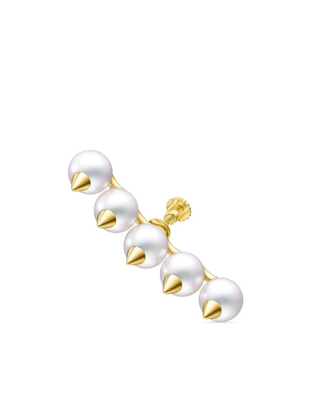  Tasaki 18kt Yellow Gold Danger Pearl Climber Earring 