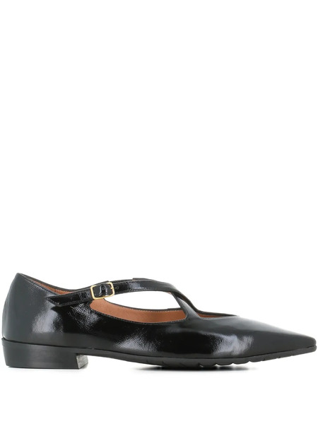  Tassinari Buckle-fastening Pointed-toe Flat Pumps - Black 