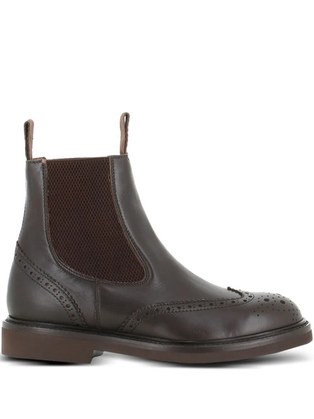  Tassinari Perforated-detail Leather Boots - Brown 