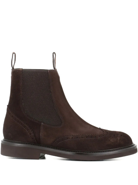  Tassinari Perforated-detail Suede Boots - Brown 