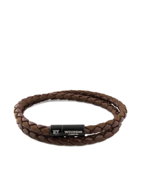  Tateossian Chelsea Braided-leather Bracelet - Brown 
