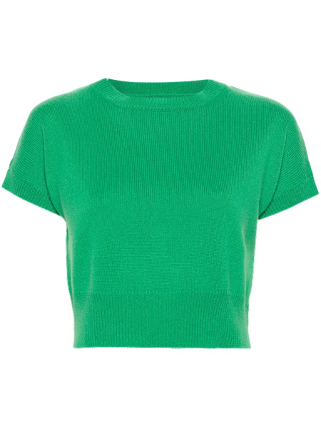  Teddy Cashmere Genova Cashmere Crop Top - Green 