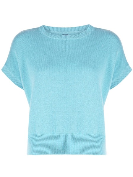  Teddy Cashmere Genova Sleeveless Cropped Cashmere Jumper - Blue 